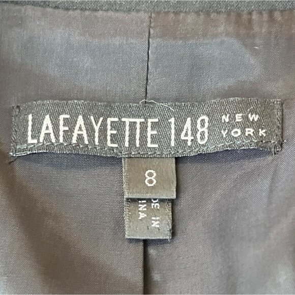 Lafayette 148 Black 2 Pcs Business Suit Set Blazer Sz 8 & Skirt Wool Blend Sz 10 - Picture 8 of 14